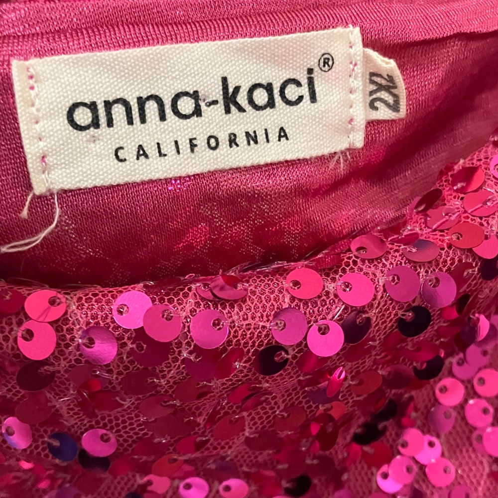Glamorous Pink Sequin Short Sleeve Top - Picture 2 of 5